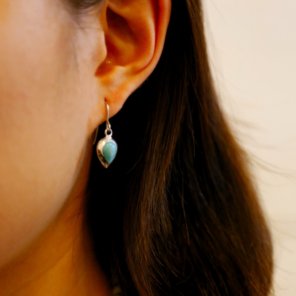 Silver Dangle Turquoise Handmade